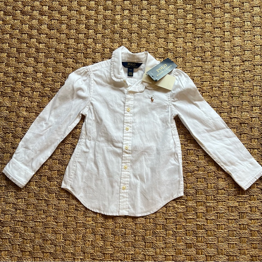NWT Polo Ralph Lauren Girls Blouse with ruffle details